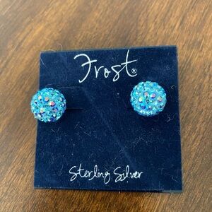 Aqua Crystal Stud Earrings